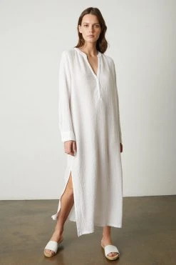 Velvet By Graham & Spencer Womens LORRAINE COTTON GAUZE CAFTAN DRESS