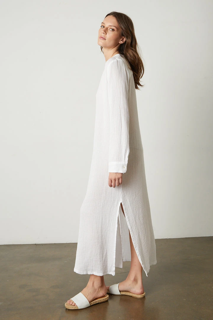 Velvet By Graham & Spencer Womens LORRAINE COTTON GAUZE CAFTAN DRESS 3 Velvet By Graham & Spencer Womens LORRAINE COTTON GAUZE CAFTAN DRESS