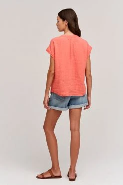 Velvet By Graham & Spencer Womens PAMELA COTTON GAUZE BUTTON-UP TOP 20 Velvet By Graham & Spencer Womens PAMELA COTTON GAUZE BUTTON-UP TOP