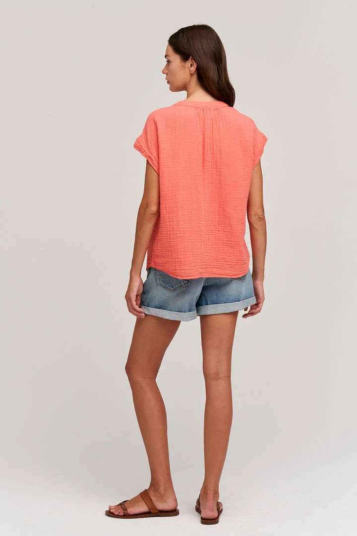 Velvet By Graham & Spencer Womens PAMELA COTTON GAUZE BUTTON-UP TOP 7 Velvet By Graham & Spencer Womens PAMELA COTTON GAUZE BUTTON-UP TOP