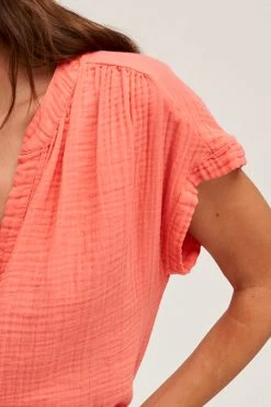 Velvet By Graham & Spencer Womens PAMELA COTTON GAUZE BUTTON-UP TOP 21 Velvet By Graham & Spencer Womens PAMELA COTTON GAUZE BUTTON-UP TOP