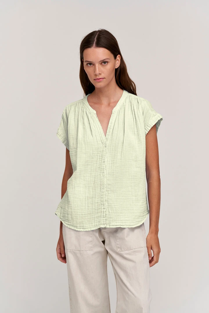 Velvet By Graham & Spencer Womens PAMELA COTTON GAUZE BUTTON-UP TOP 9 Velvet By Graham & Spencer Womens PAMELA COTTON GAUZE BUTTON-UP TOP