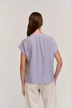 Velvet By Graham & Spencer Womens PAMELA COTTON GAUZE BUTTON-UP TOP 25 Velvet By Graham & Spencer Womens PAMELA COTTON GAUZE BUTTON-UP TOP