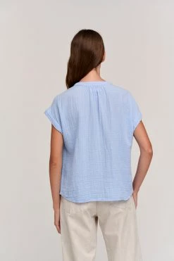 Velvet By Graham & Spencer Womens PAMELA COTTON GAUZE BUTTON-UP TOP 16 Velvet By Graham & Spencer Womens PAMELA COTTON GAUZE BUTTON-UP TOP