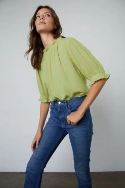 Velvet By Graham & Spencer ROSA COTTON GAUZE RUFFLE TOP 18 Velvet By Graham & Spencer ROSA COTTON GAUZE RUFFLE TOP
