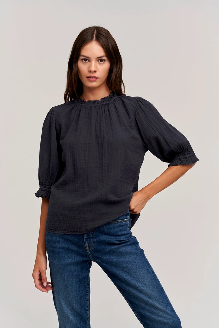 Velvet By Graham & Spencer ROSA COTTON GAUZE RUFFLE TOP 6 Velvet By Graham & Spencer ROSA COTTON GAUZE RUFFLE TOP