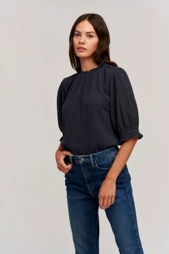 Velvet By Graham & Spencer ROSA COTTON GAUZE RUFFLE TOP 21 Velvet By Graham & Spencer ROSA COTTON GAUZE RUFFLE TOP