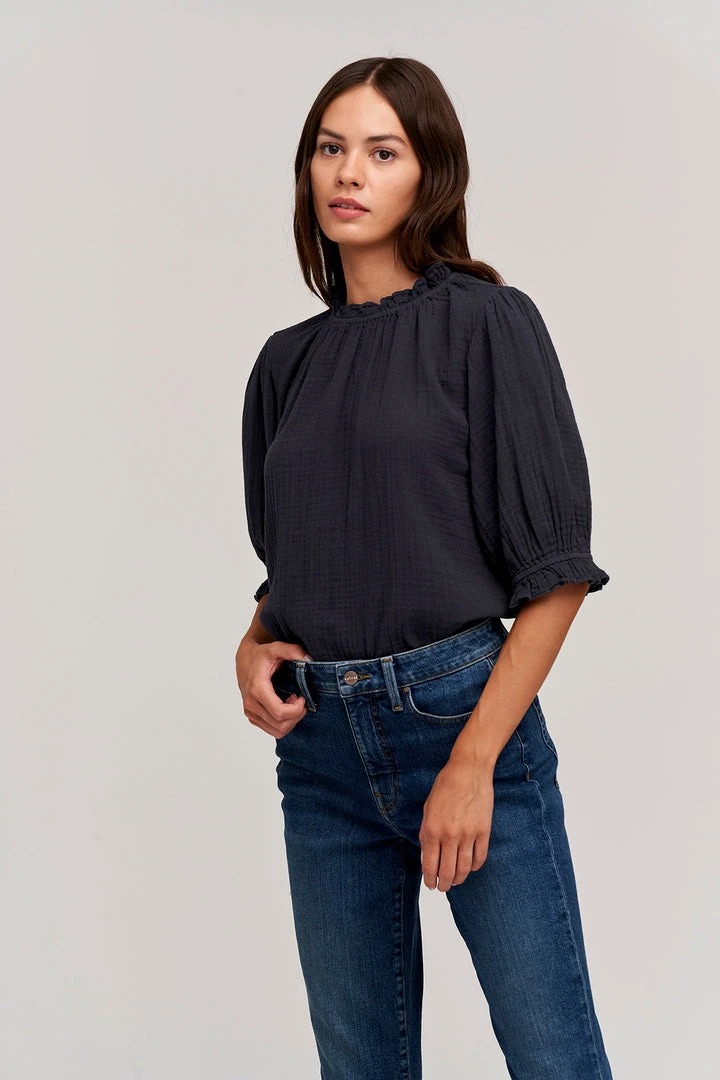 Velvet By Graham & Spencer ROSA COTTON GAUZE RUFFLE TOP 7 Velvet By Graham & Spencer ROSA COTTON GAUZE RUFFLE TOP