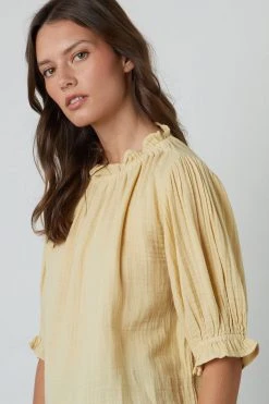 Velvet By Graham & Spencer ROSA COTTON GAUZE RUFFLE TOP 29 Velvet By Graham & Spencer ROSA COTTON GAUZE RUFFLE TOP