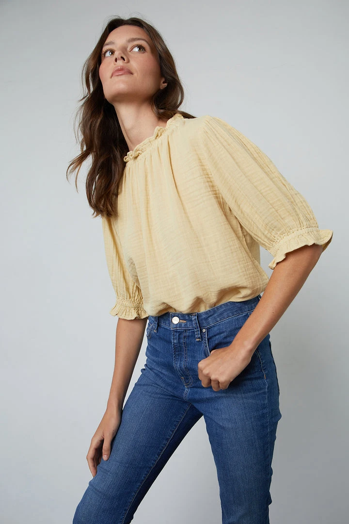Velvet By Graham & Spencer ROSA COTTON GAUZE RUFFLE TOP 11 Velvet By Graham & Spencer ROSA COTTON GAUZE RUFFLE TOP