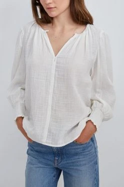 Velvet By Graham & Spencer RYLEE COTTON GAUZE BLOUSE