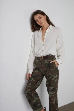 Velvet By Graham & Spencer SAWYER COTTON GAUZE BUTTON-UP TOP