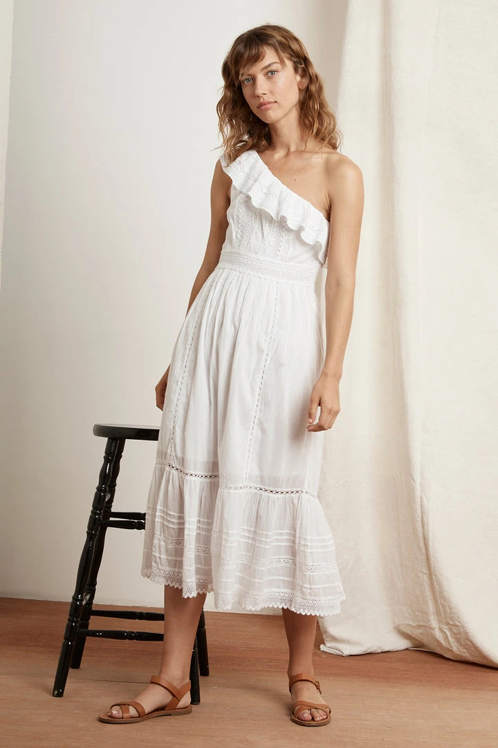Velvet By Graham & Spencer COCO COTTON LACE ONE SHOULDER DRESS 1 Velvet By Graham & Spencer COCO COTTON LACE ONE SHOULDER DRESS