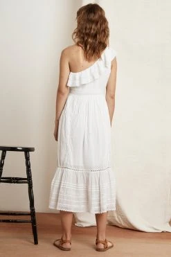 Velvet By Graham & Spencer COCO COTTON LACE ONE SHOULDER DRESS 6 Velvet By Graham & Spencer COCO COTTON LACE ONE SHOULDER DRESS