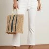 Velvet By Graham & Spencer ROW STRIPE STRAW BAG