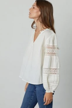 Velvet By Graham & Spencer TAYLER COTTON LACE BOHO TOP