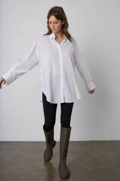 Velvet By Graham & Spencer RACHEL OVERSIZED BUTTON-UP SHIRT Womens