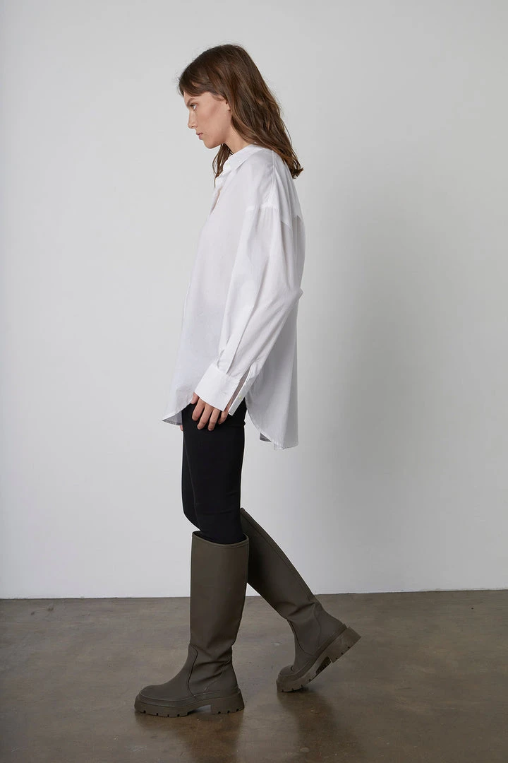 Velvet By Graham & Spencer RACHEL OVERSIZED BUTTON-UP SHIRT Womens 3 Velvet By Graham & Spencer RACHEL OVERSIZED BUTTON-UP SHIRT Womens