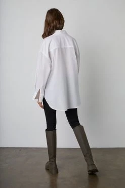 Velvet By Graham & Spencer RACHEL OVERSIZED BUTTON-UP SHIRT Womens 9 Velvet By Graham & Spencer RACHEL OVERSIZED BUTTON-UP SHIRT Womens