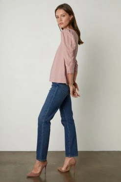 Velvet By Graham & Spencer Womens ANGELINA PUFF SLEEVE TEE 10 Velvet By Graham & Spencer Womens ANGELINA PUFF SLEEVE TEE