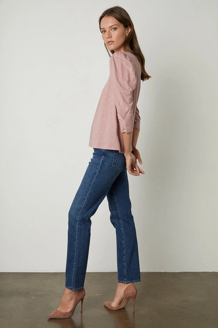 Velvet By Graham & Spencer Womens ANGELINA PUFF SLEEVE TEE 4 Velvet By Graham & Spencer Womens ANGELINA PUFF SLEEVE TEE