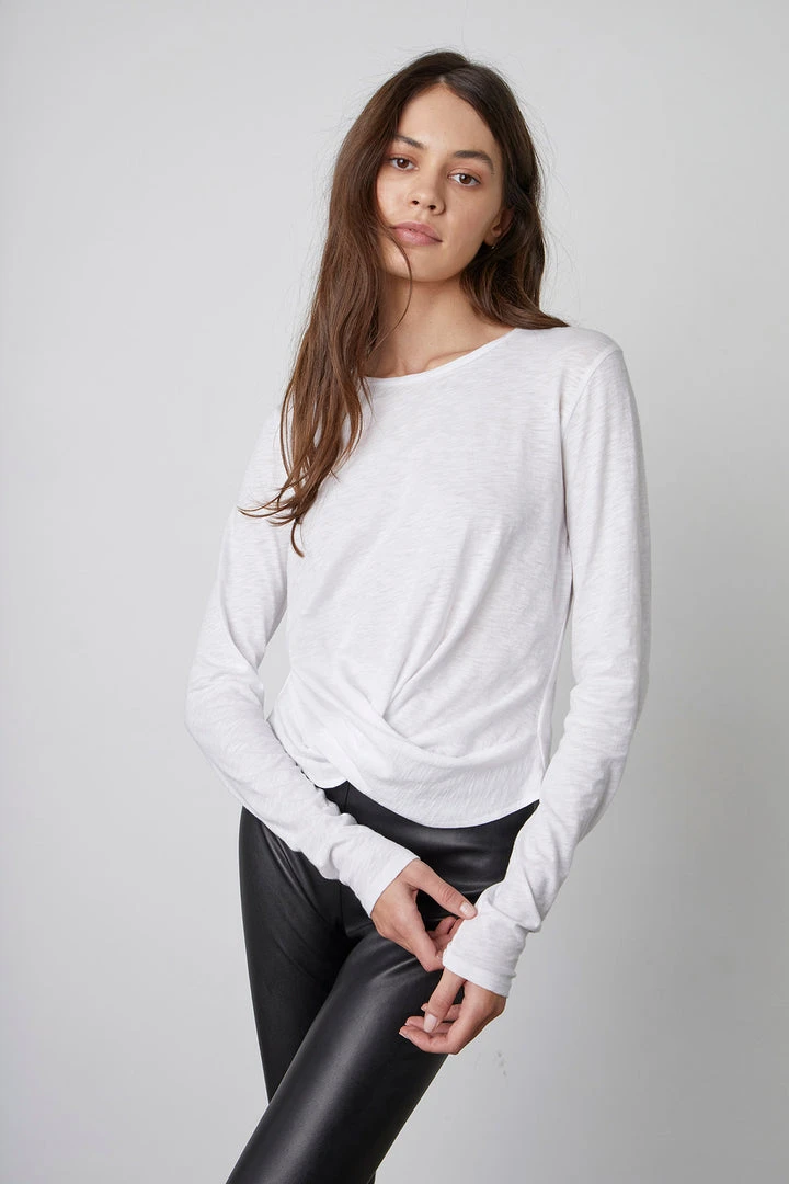 Velvet By Graham & Spencer BEATRICE FRONT TWIST TEE 1 Velvet By Graham & Spencer BEATRICE FRONT TWIST TEE
