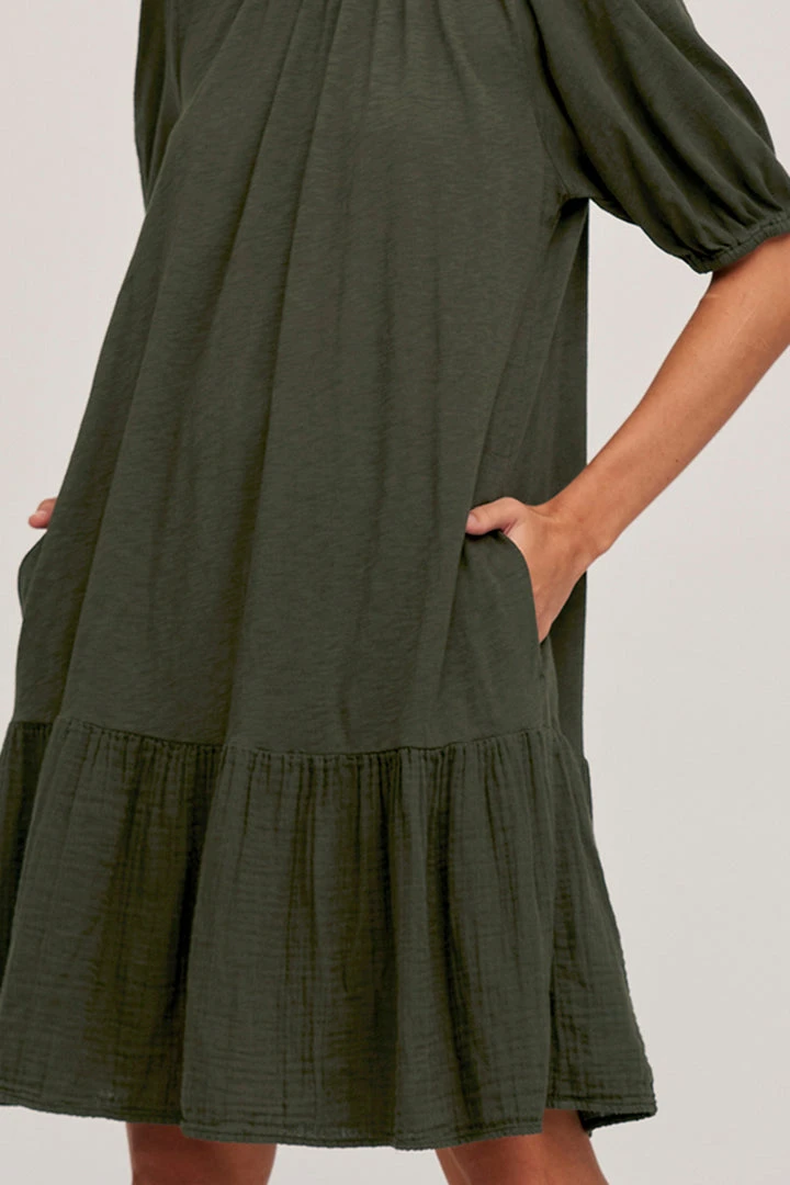 Velvet By Graham & Spencer BECCA PUFF SLEEVE DRESS Womens 2 Velvet By Graham & Spencer BECCA PUFF SLEEVE DRESS Womens