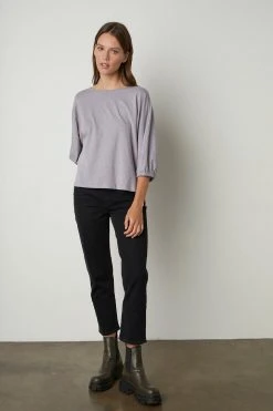 Velvet By Graham & Spencer Womens CORRY PUFF SLEEVE TEE