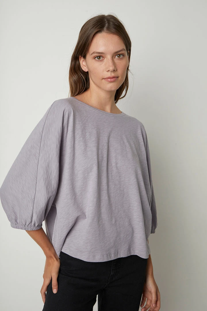 Velvet By Graham & Spencer Womens CORRY PUFF SLEEVE TEE 1 Velvet By Graham & Spencer Womens CORRY PUFF SLEEVE TEE