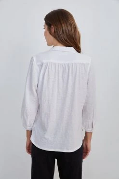 Velvet By Graham & Spencer DAYNA 3/4 SLEEVE BUTTON-UP BLOUSE