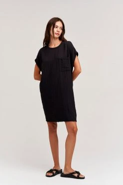 Velvet By Graham & Spencer HANNA COTTON SLUB MIX DRESS Womens