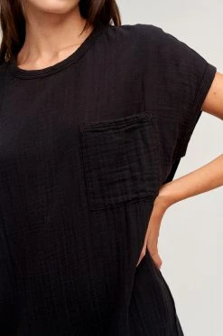 Velvet By Graham & Spencer HANNA COTTON SLUB MIX DRESS Womens 14 Velvet By Graham & Spencer HANNA COTTON SLUB MIX DRESS Womens