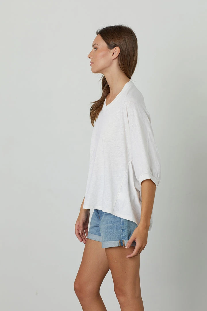 Velvet By Graham & Spencer Womens HELEN 3/4 SLEEVE OVERSIZED TEE 6 Velvet By Graham & Spencer Womens HELEN 3/4 SLEEVE OVERSIZED TEE