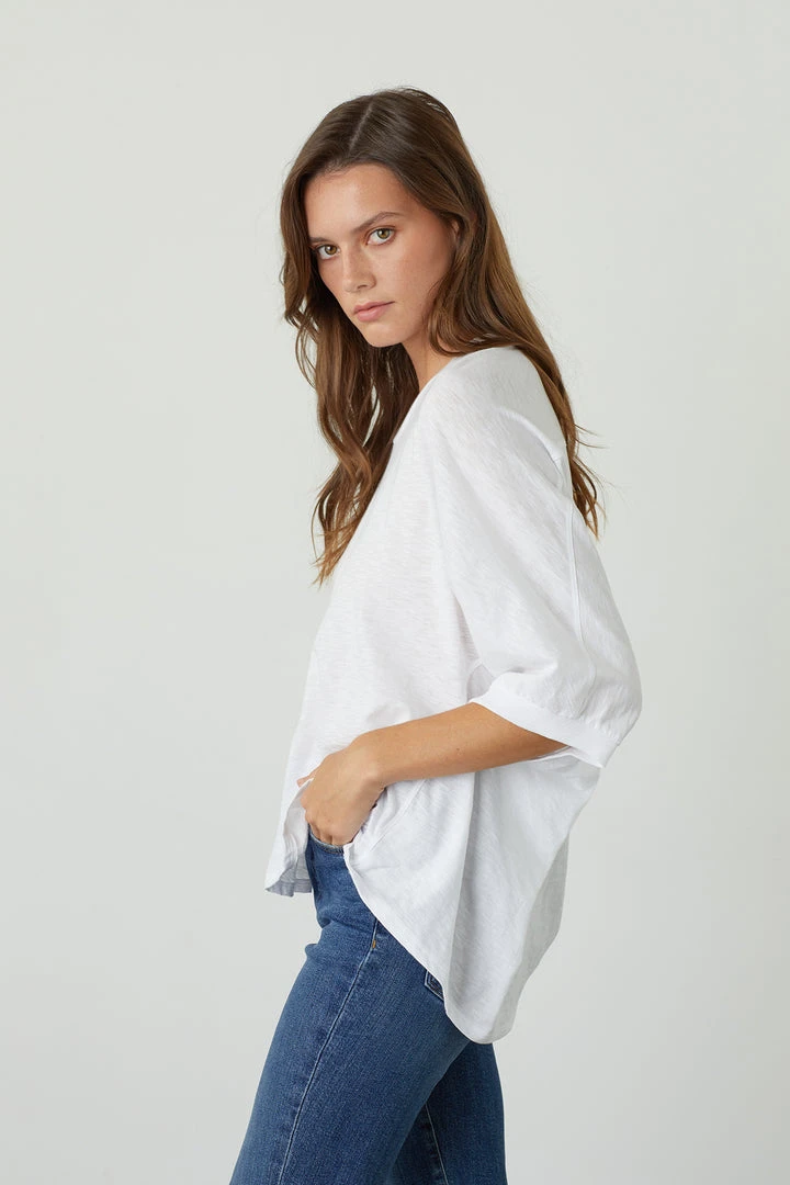 Velvet By Graham & Spencer Womens HELEN 3/4 SLEEVE OVERSIZED TEE 3 Velvet By Graham & Spencer Womens HELEN 3/4 SLEEVE OVERSIZED TEE