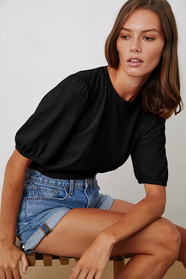 Velvet By Graham & Spencer Womens JOELLA PUFF SLEEVE TEE 15 Velvet By Graham & Spencer Womens JOELLA PUFF SLEEVE TEE