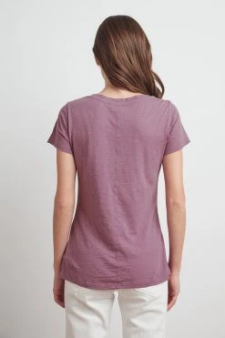 Velvet By Graham & Spencer Womens LILITH COTTON SLUB V-NECK TEE 29 Velvet By Graham & Spencer Womens LILITH COTTON SLUB V-NECK TEE