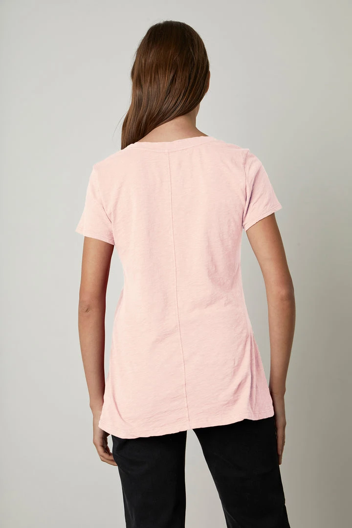 Velvet By Graham & Spencer Womens LILITH COTTON SLUB V-NECK TEE 2 Velvet By Graham & Spencer Womens LILITH COTTON SLUB V-NECK TEE