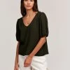 Velvet By Graham & Spencer LOUISA PUFF SLEEVE TOP Womens