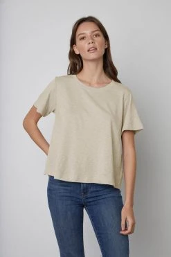 Velvet By Graham & Spencer LULA COTTON SLUB SWING TEE Womens