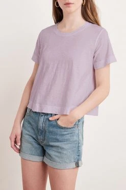 Velvet By Graham & Spencer Womens LULA COTTON SLUB SWING TEE