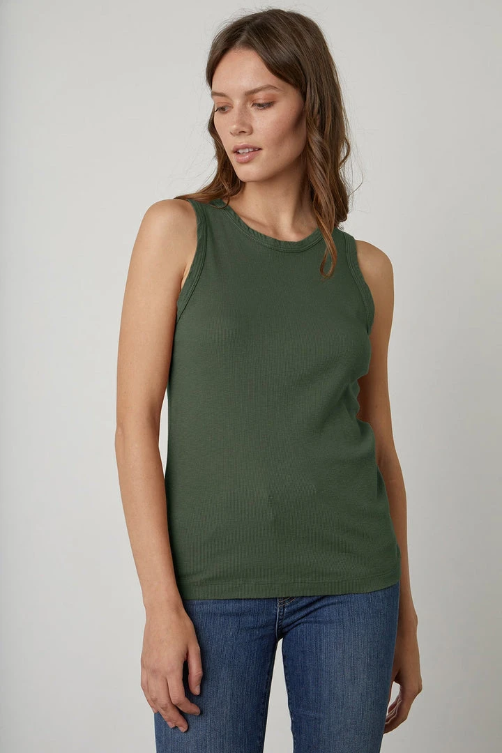Velvet By Graham & Spencer Womens MAXIE RIBBED TANK TOP 1 Velvet By Graham & Spencer Womens MAXIE RIBBED TANK TOP