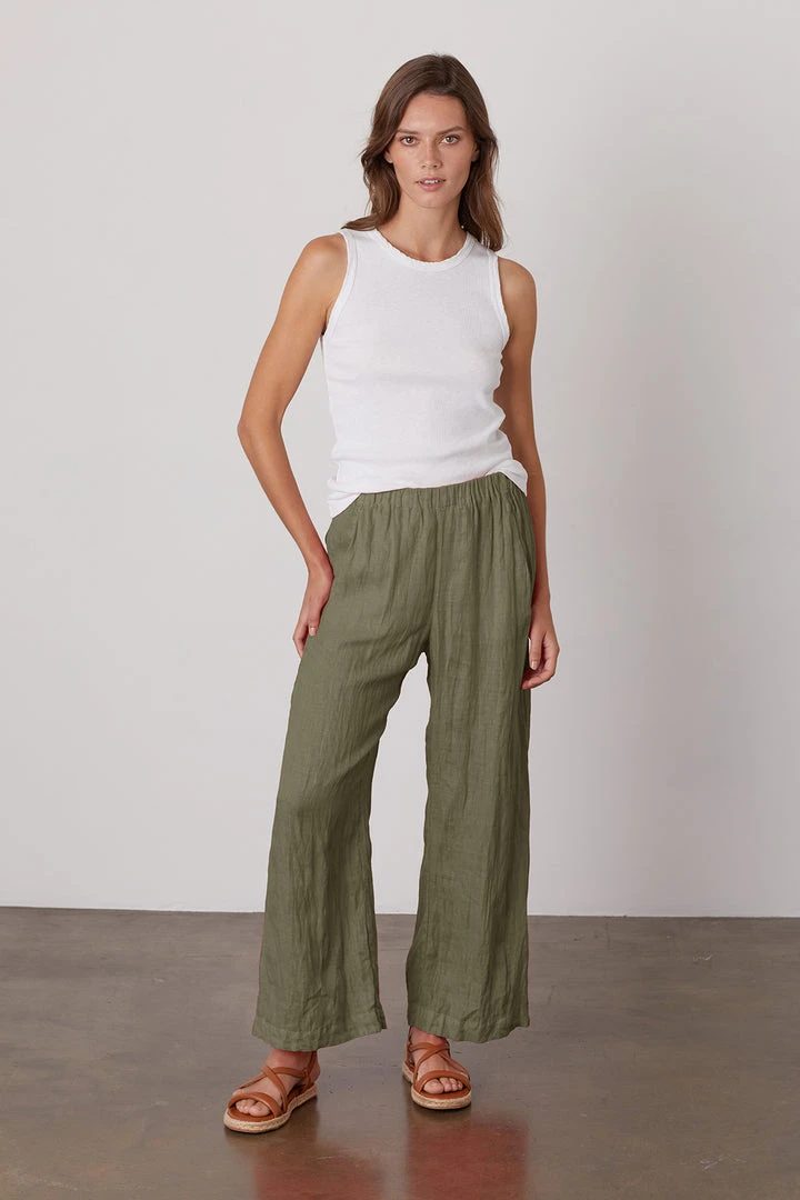 Velvet By Graham & Spencer Womens LOLA LINEN PANT 56 Velvet By Graham & Spencer Womens LOLA LINEN PANT