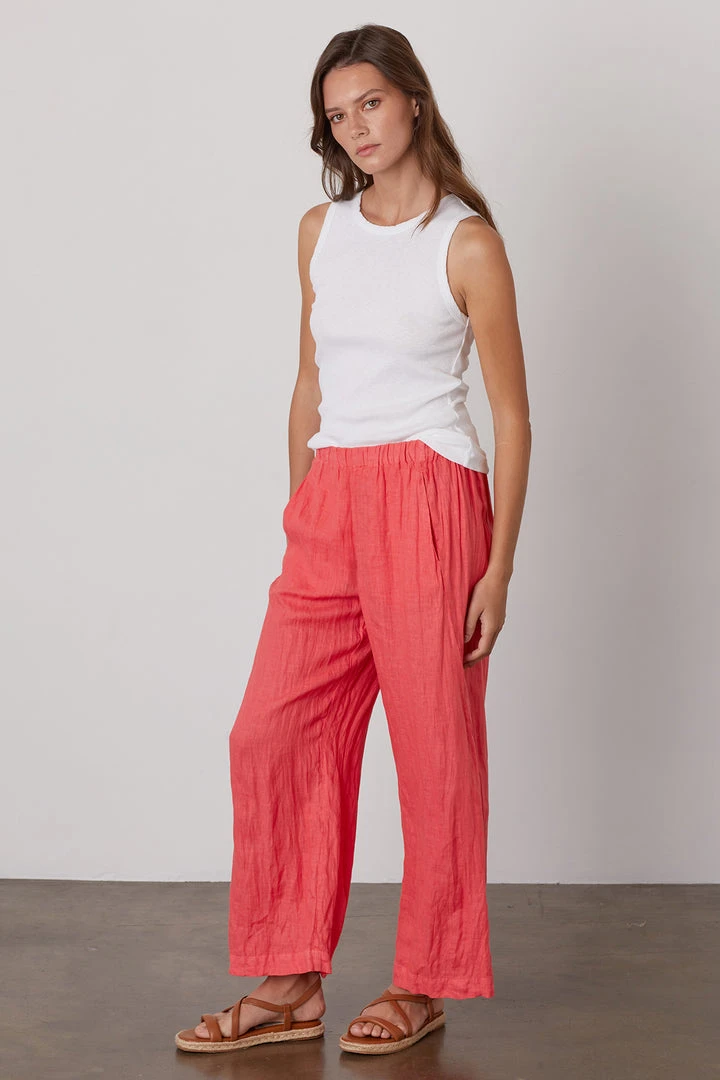 Velvet By Graham & Spencer Womens LOLA LINEN PANT 30 Velvet By Graham & Spencer Womens LOLA LINEN PANT