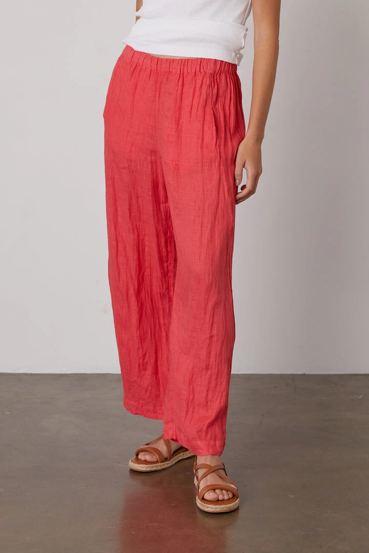 Velvet By Graham & Spencer Womens LOLA LINEN PANT 32 Velvet By Graham & Spencer Womens LOLA LINEN PANT