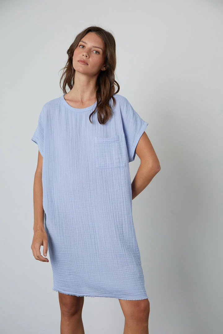 Velvet By Graham & Spencer HANNA COTTON SLUB MIX DRESS Womens 6 Velvet By Graham & Spencer HANNA COTTON SLUB MIX DRESS Womens