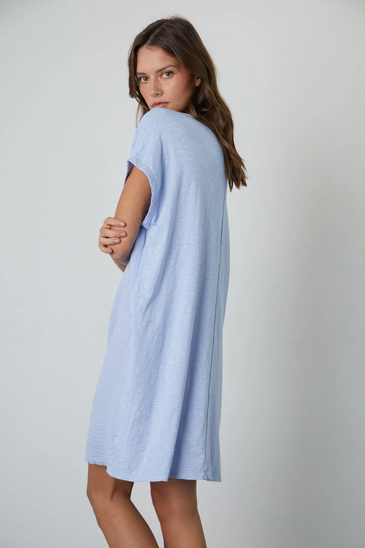 Velvet By Graham & Spencer HANNA COTTON SLUB MIX DRESS Womens 7 Velvet By Graham & Spencer HANNA COTTON SLUB MIX DRESS Womens