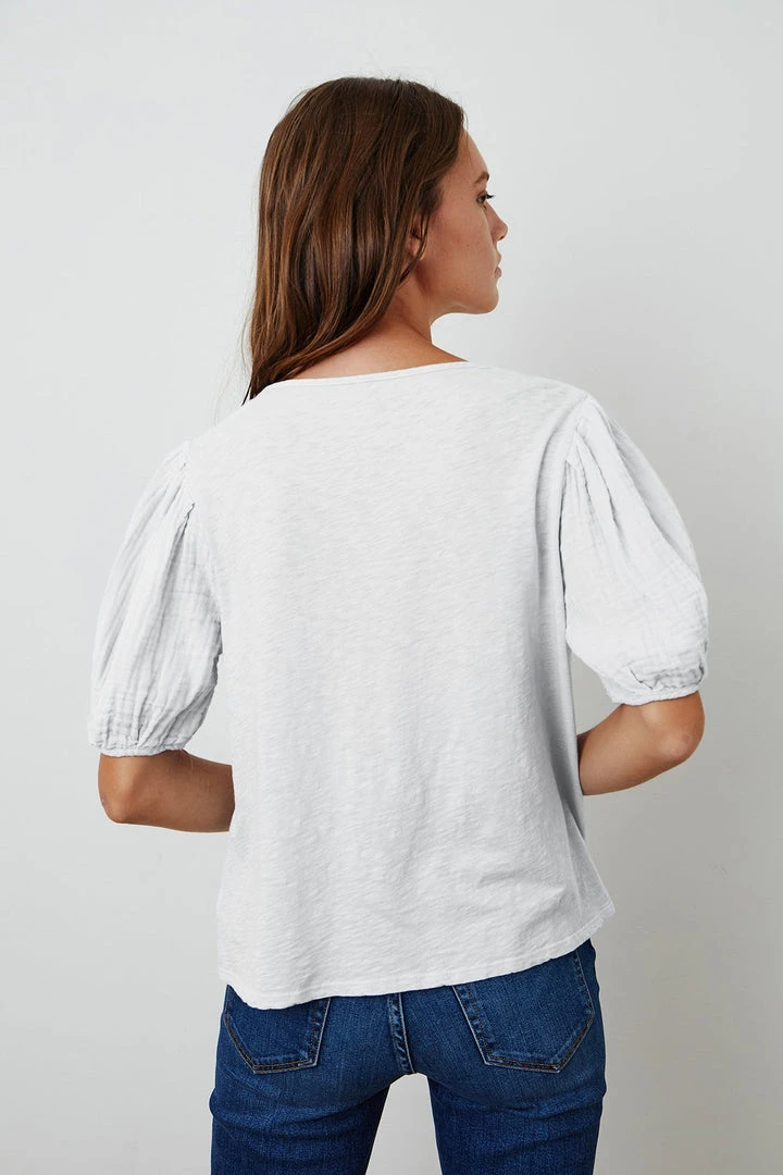 Velvet By Graham & Spencer Womens LOUISA PUFF SLEEVE TOP 7 Velvet By Graham & Spencer Womens LOUISA PUFF SLEEVE TOP