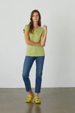 Velvet By Graham & Spencer ODELIA COTTON SLUB CREW NECK TEE 35 Velvet By Graham & Spencer ODELIA COTTON SLUB CREW NECK TEE