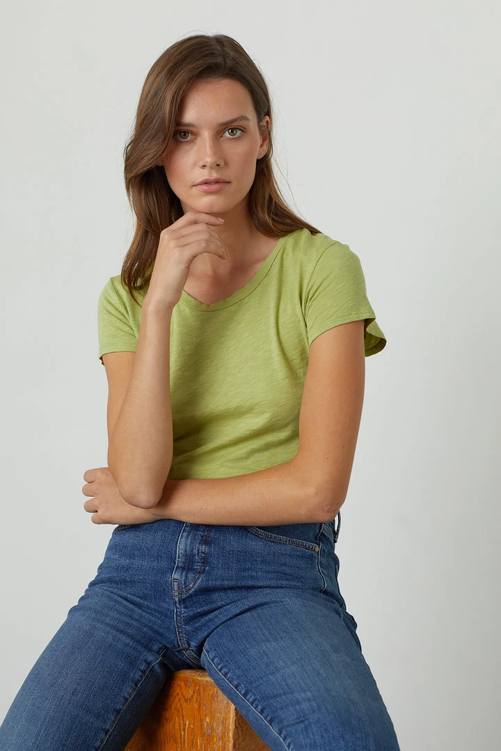 Velvet By Graham & Spencer ODELIA COTTON SLUB CREW NECK TEE 7 Velvet By Graham & Spencer ODELIA COTTON SLUB CREW NECK TEE