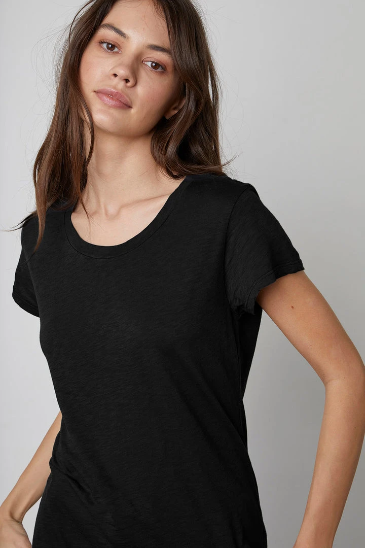 Velvet By Graham & Spencer ODELIA COTTON SLUB CREW NECK TEE 19 Velvet By Graham & Spencer ODELIA COTTON SLUB CREW NECK TEE